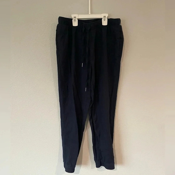 Needle & Cloth sz M navy blue linen drawstring casual pants jogger style - Picture 1 of 4